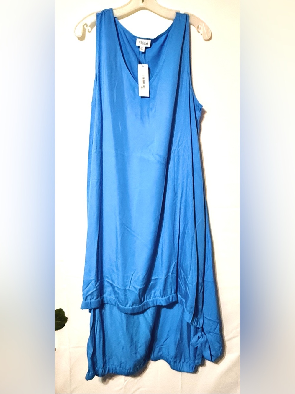 Terra Sleeveless High-Low Dress in Bright Blue